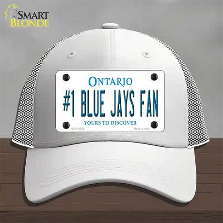 Number 1 Blue Jays Fan Novelty License Plate Hat Tag Mesh / White