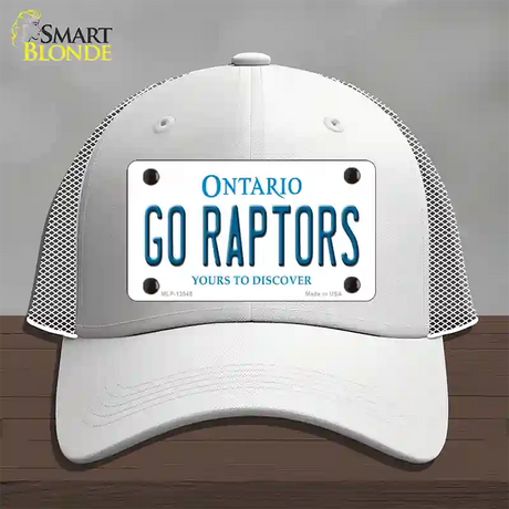 Go Raptors Novelty License Plate Hat Tag Mesh / White