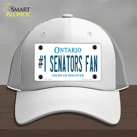 Number 1 Senators Fan Novelty License Plate Hat Tag Mesh / White