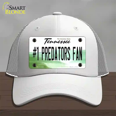 Number 1 Predators Fan Novelty License Plate Hat Tag Mesh / White