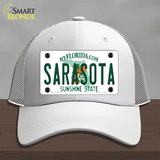 Sarasota Florida Novelty License Plate Hat Mesh / White