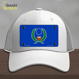 Pohnpei Flag Novelty License Plate Hat Mesh / White