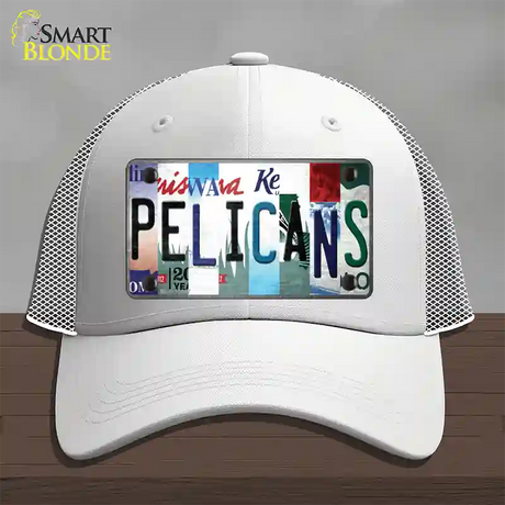 Pelicans Strip Art Novelty License Plate Hat Tag Mesh / White