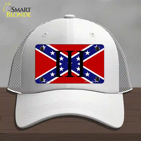 3 Percenter Confederate Novelty License Plate Hat Tag Mesh / White