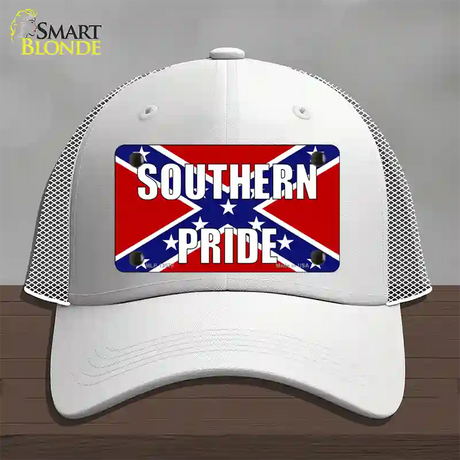 Southern Pride Confederate Novelty License Plate Hat Tag Mesh / White