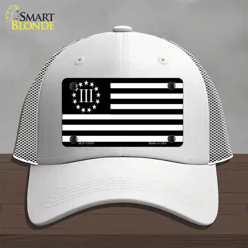 3 Percenter American Flag Novelty License Plate Hat Tag Mesh / White