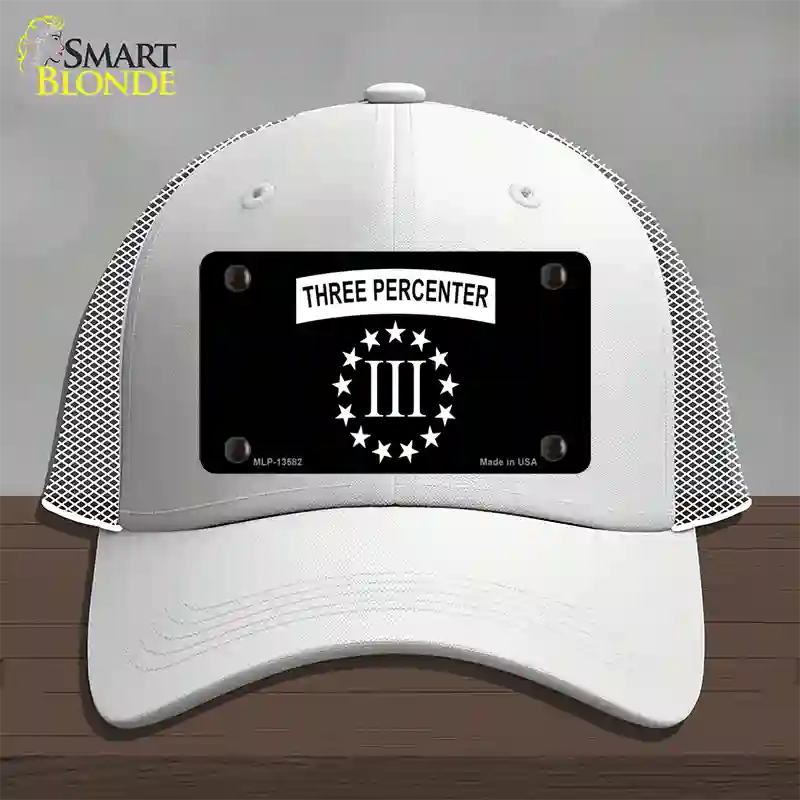 3 Percenter Ring of Stars Novelty License Plate Hat Tag Mesh / White