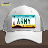 Army Arizona Novelty License Plate Hat Tag Mesh / White