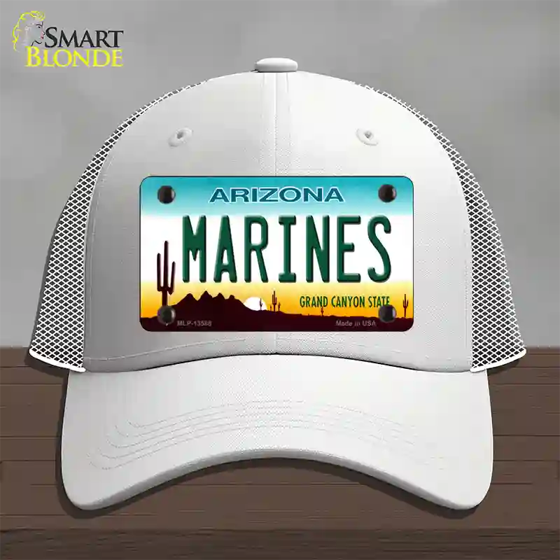 Marines Arizona Novelty License Plate Hat Tag Mesh / White