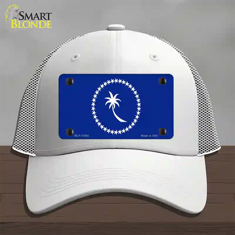 Chuuk Island Flag Novelty License Plate Hat Tag Mesh / White