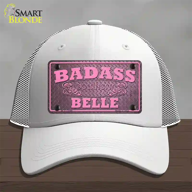 Badass Southern Belle Novelty License Plate Hat Tag Mesh / White