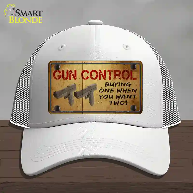 Gun Control Buying Only One Novelty License Plate Hat Tag Mesh / White