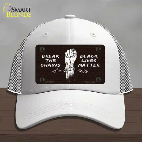 Break The Chains BLM Novelty License Plate Hat Tag Mesh / White