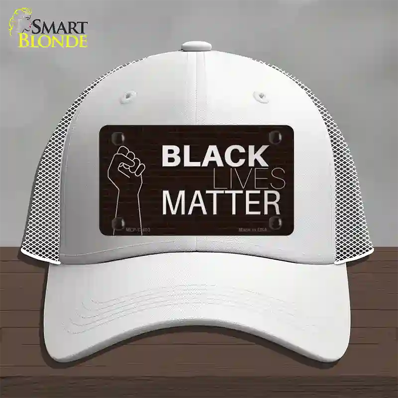 Black Lives Matter Fist Brick Novelty License Plate Hat Tag Mesh / White