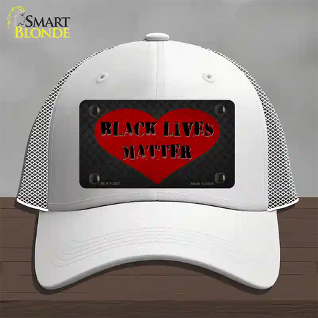 Black Lives Matter Heart Novelty License Plate Hat Tag Mesh / White