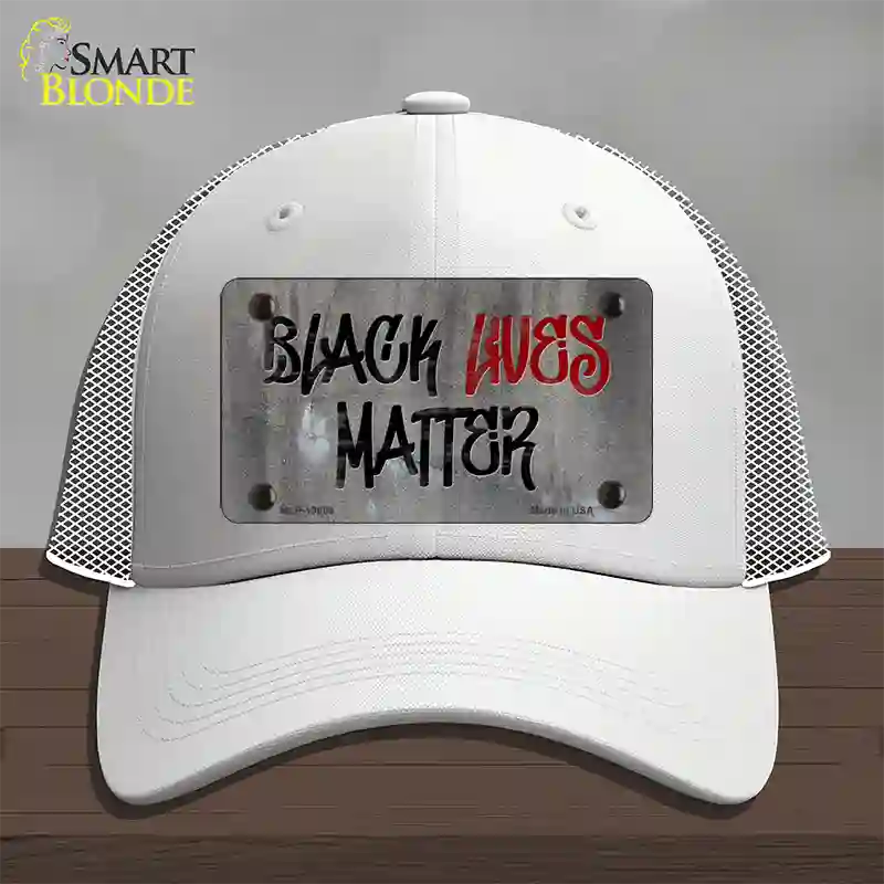 Black Lives Matter Concrete Novelty License Plate Hat Tag Mesh / White