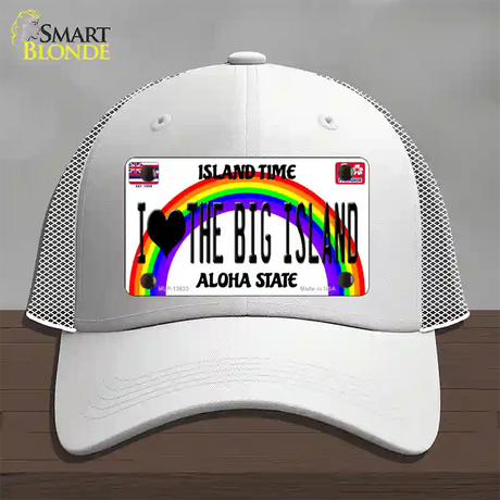 I Heart Big Island Novelty License Plate Hat Tag Mesh / White