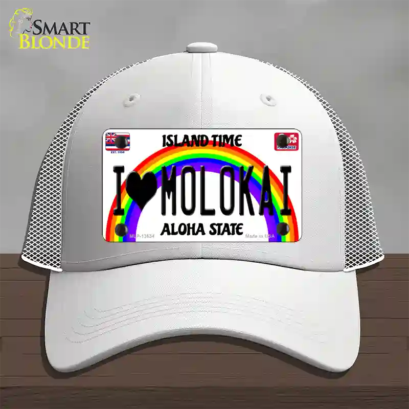 I Heart Molokai Novelty License Plate Hat Tag Mesh / White