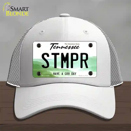 Stomper Novelty License Plate Hat Tag Mesh / White