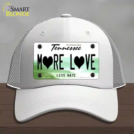 More Love Novelty License Plate Hat Tag Mesh / White