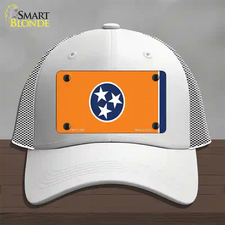 Tennessee Flag Orange Novelty License Plate Hat Tag Mesh / White