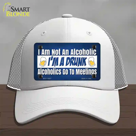 Im A Drunk Novelty License Plate Hat Tag Mesh / White