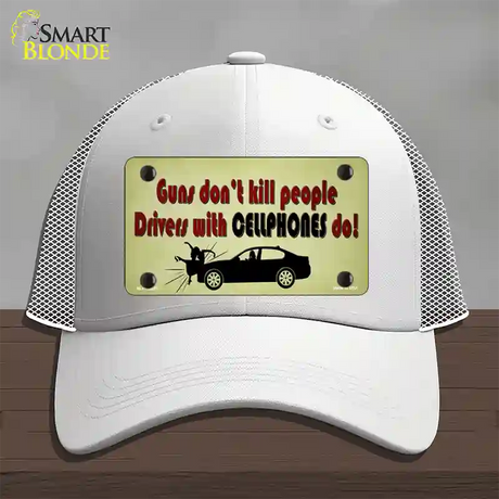 Drivers With Cellphones Do Novelty License Plate Hat Tag Mesh / White