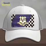 Connecticut Racing Flag Novelty License Plate Hat Tag Mesh / White