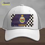 Kansas Racing Flag Novelty License Plate Hat Tag Mesh / White