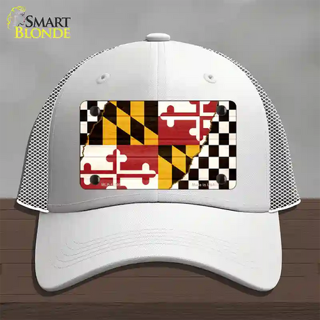 Maryland Racing Flag Novelty License Plate Hat Tag Mesh / White