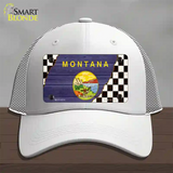 Montana Racing Flag Novelty License Plate Hat Tag Mesh / White