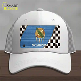 Oklahoma Racing Flag Novelty License Plate Hat Tag Mesh / White