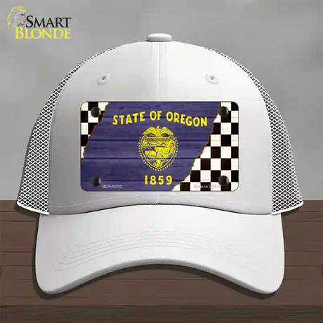 Oregon Racing Flag Novelty License Plate Hat Tag Mesh / White