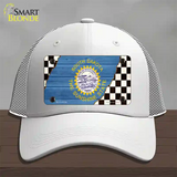 South Dakota Racing Flag Novelty License Plate Hat Tag Mesh / White