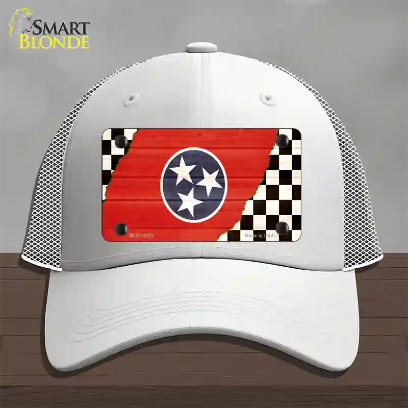 Tennessee Racing Flag Novelty License Plate Hat Tag Mesh / White