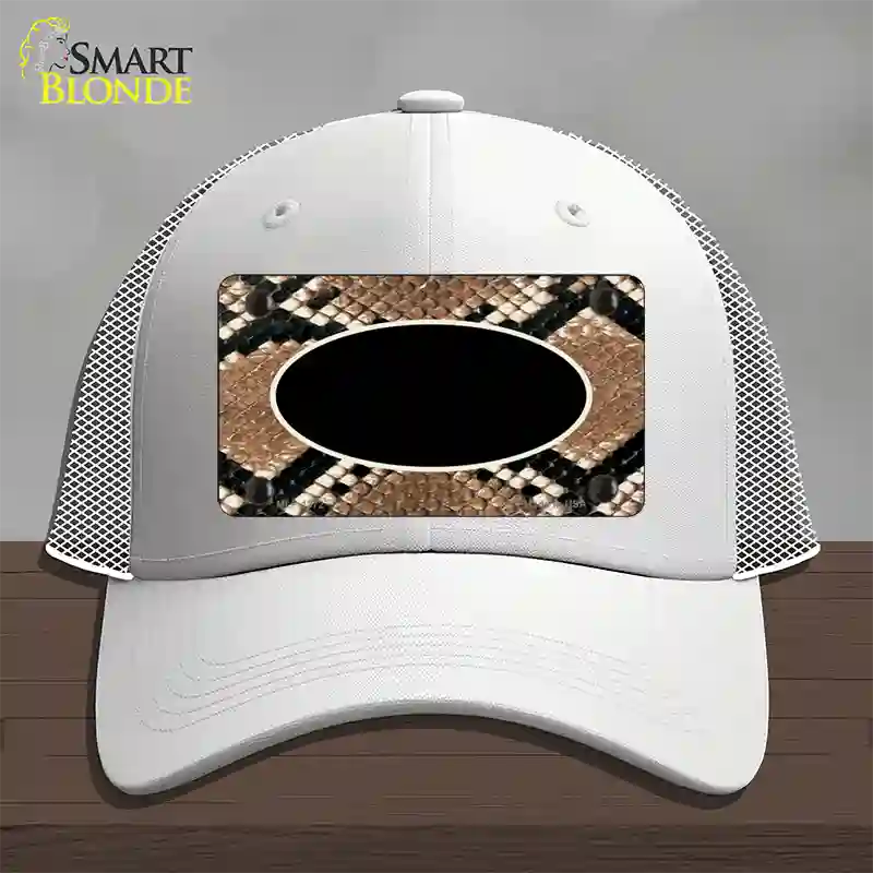 Snake With Black Center Oval Novelty License Plate Hat Mesh / White