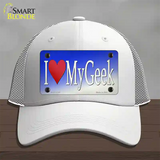 I Love My Geek Novelty License Plate Hat Tag Mesh / White