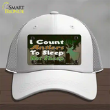 I Count Antlers To Sleep Novelty License Plate Hat Tag Mesh / White