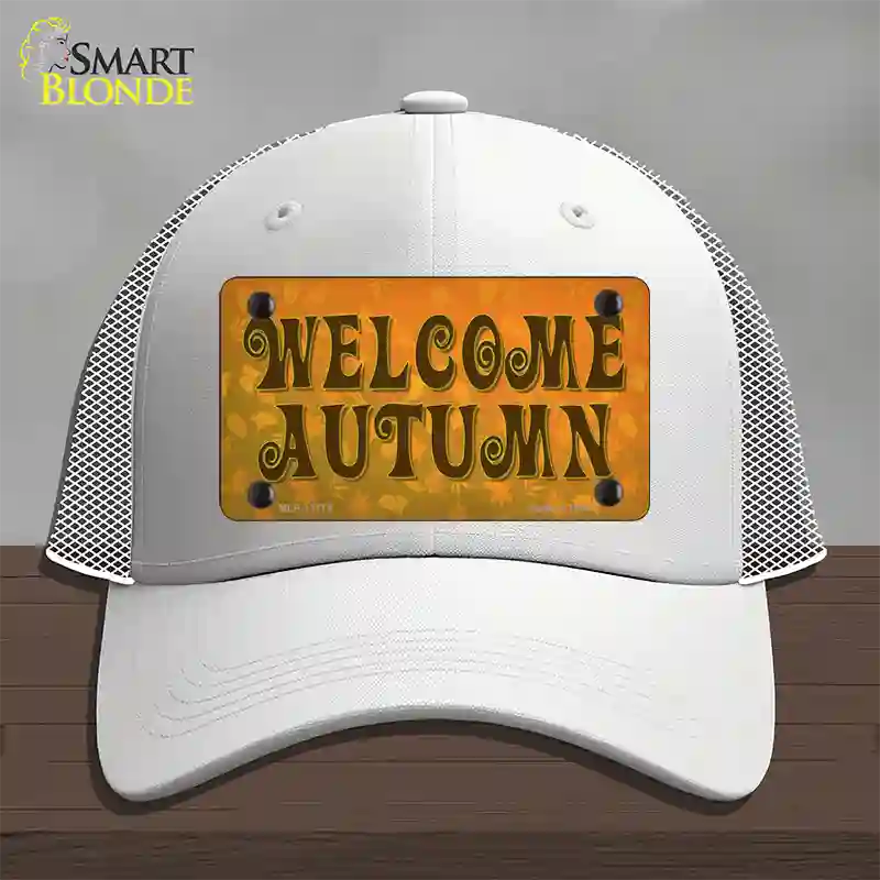 Welcome Autumn Novelty License Plate Hat Tag Mesh / White