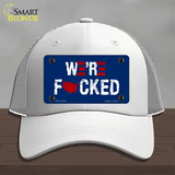 Were F*cked Novelty License Plate Hat Tag Mesh / White