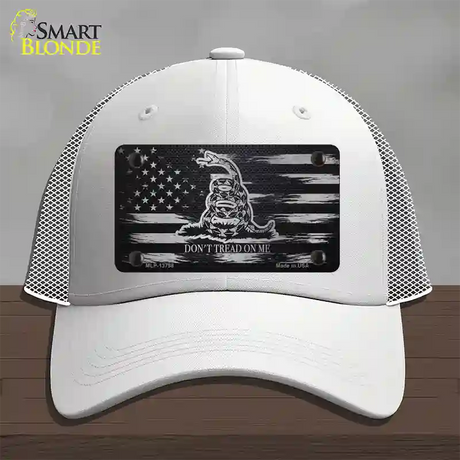 Dont Tread On Me Distressed Flag Novelty License Plate Hat Mesh / White