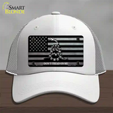 Dont Tread On Me American Flag Novelty License Plate Hat Mesh / White