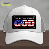 One Nation Under God Novelty License Plate Hat Mesh / White