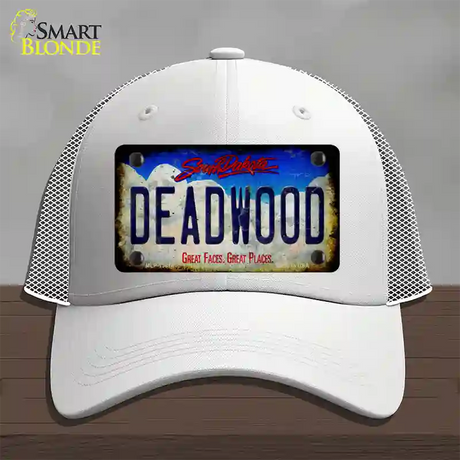 Deadwood South Dakota Rusty Novelty License Plate Hat Tag Mesh / White