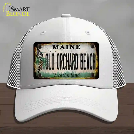 Old Orchard Beach Maine Rusty Novelty License Plate Hat Tag Mesh / White