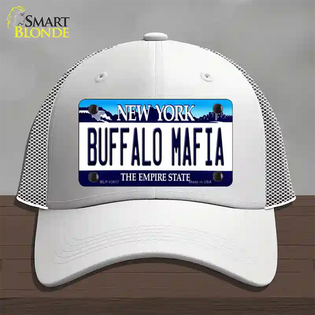 Buffalo Mafia New York Novelty License Plate Hat Tag Mesh / White