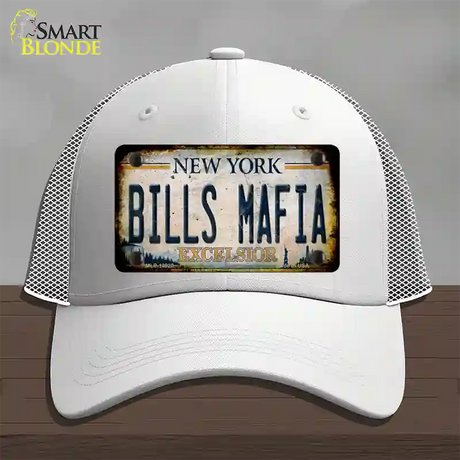 Bills Mafia New York Rusty Novelty License Plate Hat Tag Mesh / White