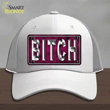 Bitch Pink Novelty License Plate Hat Tag Mesh / White