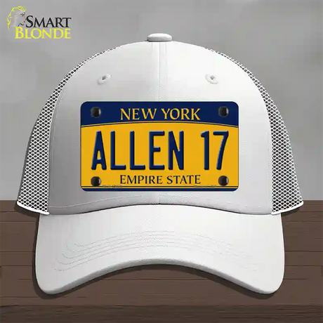 Allen 17 New York Novelty License Plate Hat Tag Mesh / White