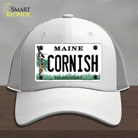 Cornish Maine Novelty License Plate Hat Tag Mesh / White